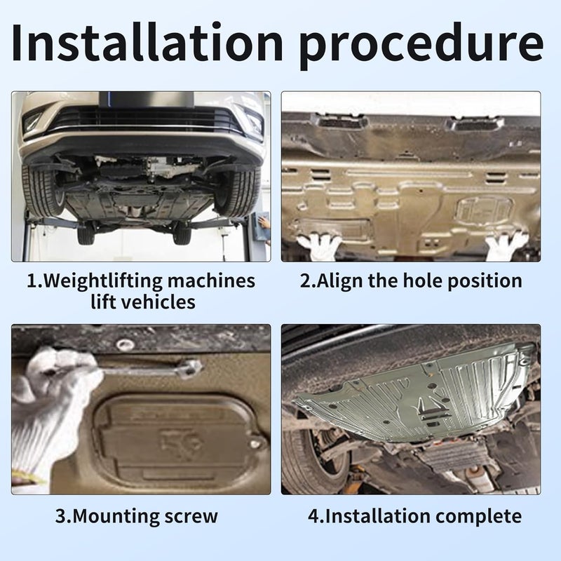 runfider Front Skid Plate Fits for Tesla Model 3 2017-2024 for Tesla Model Y 2020-2024 Guard Plate Under Engine Guard Cover Chassis Protects The Bottom Battery 2018 2019 2020 2021 2022 2023 - Image 4